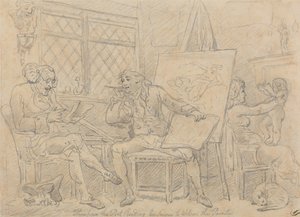 Historikeren, der animerer den unge malers sind af Thomas Rowlandson